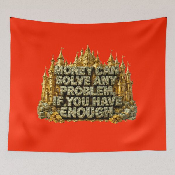 Item preview, Money Can Solve Any Problem Quote - Luxury Golden Castle Sticker designed and sold by Scro-Ciob-Shop.