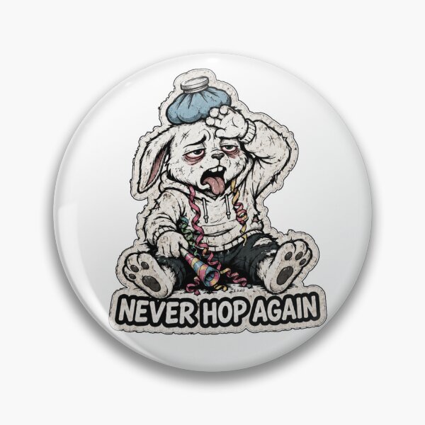 Item preview, Never Hop Again – Funny Hangover Bunny Sticker, T-Shirt & Hoodie designed and sold by bunnymode.