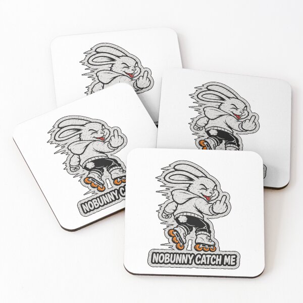 Item preview, No Bunny Catches Me – Funny Roller Skating Bunny Sticker, T-Shirt & Hoodie designed and sold by bunnymode.