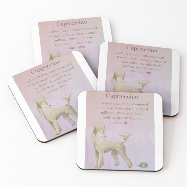 Item preview, Coffee Shop Coffees explained by Cats and Dogs Cappuccino Poodle designed and sold by castawayscot.