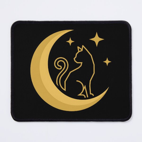 Item preview, Minimal Black Cat on Crescent Moon Halloween Design designed and sold by fawzimorsy.