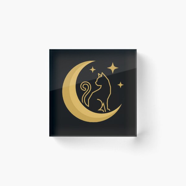 Item preview, Minimal Black Cat on Crescent Moon Halloween Design designed and sold by fawzimorsy.