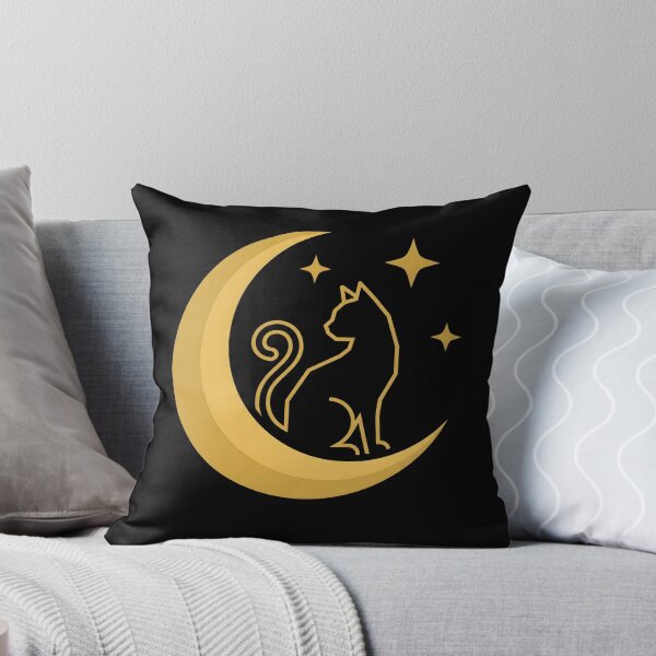 Item preview, Minimal Black Cat on Crescent Moon Halloween Design designed and sold by fawzimorsy.