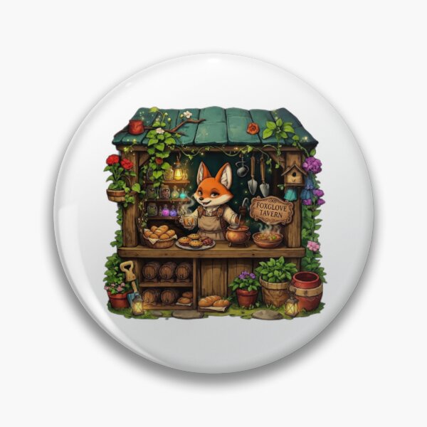 Item preview, Foxglove Tavern | Cozy Woodland Inn | Enchanted Fox Tavern Keeper | Fantasy Cottagecore Pub | Magical Forest Café | Whimsical Sticker designed and sold by MrDev.
