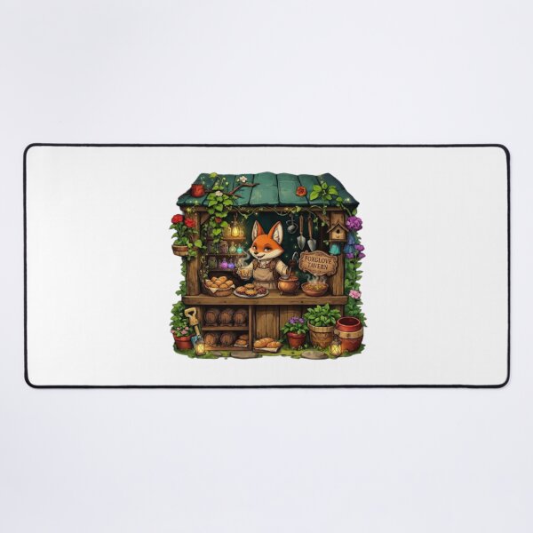 Item preview, Foxglove Tavern | Cozy Woodland Inn | Enchanted Fox Tavern Keeper | Fantasy Cottagecore Pub | Magical Forest Café | Whimsical Sticker designed and sold by MrDev.