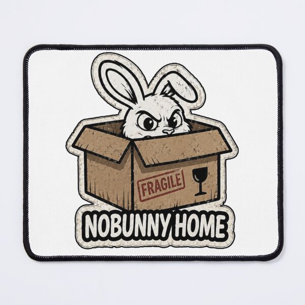 Item preview, NoBunny Home – Funny Bunny in a Box Sticker, T-Shirt & Hoodie designed and sold by bunnymode.