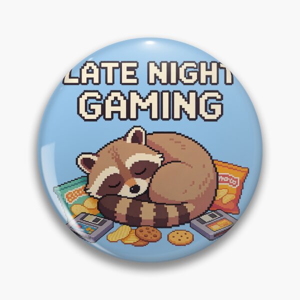 Item preview, Late Night Gaming Raccoon - Cozy Retro Pixel Art designed and sold by PotionPixelArt.