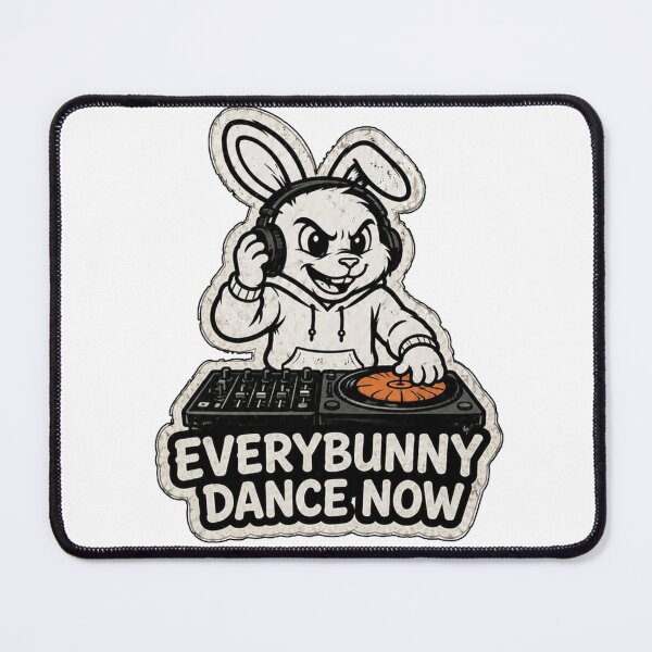 Item preview, EveryBunny Dance Now – Funny DJ Bunny Sticker, T-Shirt & Hoodie designed and sold by bunnymode.