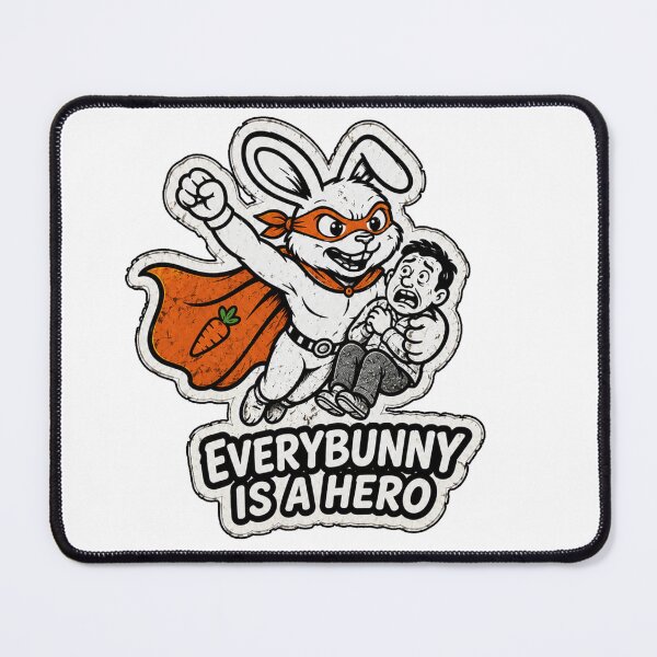 Item preview, EveryBunny Is A Hero – Superhero Bunny Sticker, T-Shirt & Hoodie designed and sold by bunnymode.