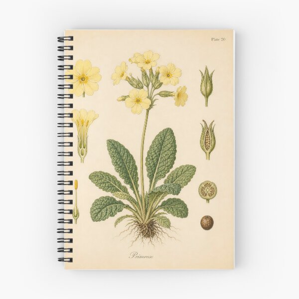 Item preview, Antique Primrose Botanical Plate Illustration designed and sold by NuvoraNest.