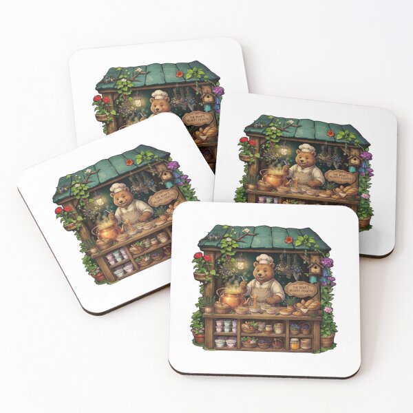 Item preview, The Bear's Hearty Hearth | Cozy Woodland Soup Kitchen | Enchanted Bear Chef | Cottagecore Forest Café | Magical Tavern | Whimsical Sticker designed and sold by MrDev.