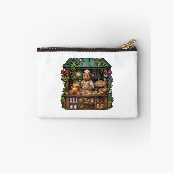 Item preview, The Bear's Hearty Hearth | Cozy Woodland Soup Kitchen | Enchanted Bear Chef | Cottagecore Forest Café | Magical Tavern | Whimsical Sticker designed and sold by MrDev.