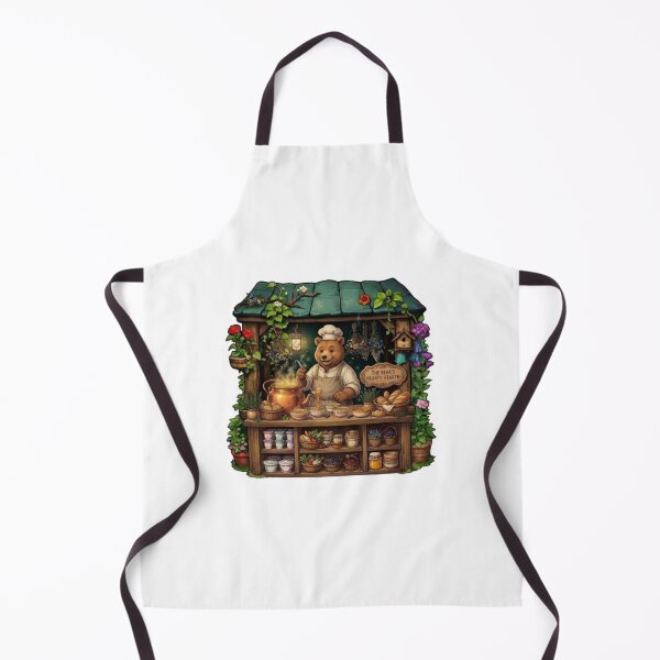 Item preview, The Bear's Hearty Hearth | Cozy Woodland Soup Kitchen | Enchanted Bear Chef | Cottagecore Forest Café | Magical Tavern | Whimsical Sticker designed and sold by MrDev.