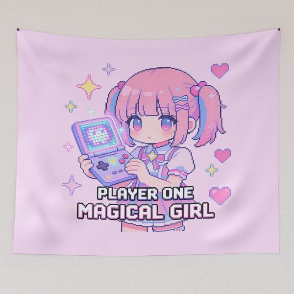 Item preview, Player One Magical Girl Retro Handheld Gaming Pixel Art designed and sold by PotionPixelArt.