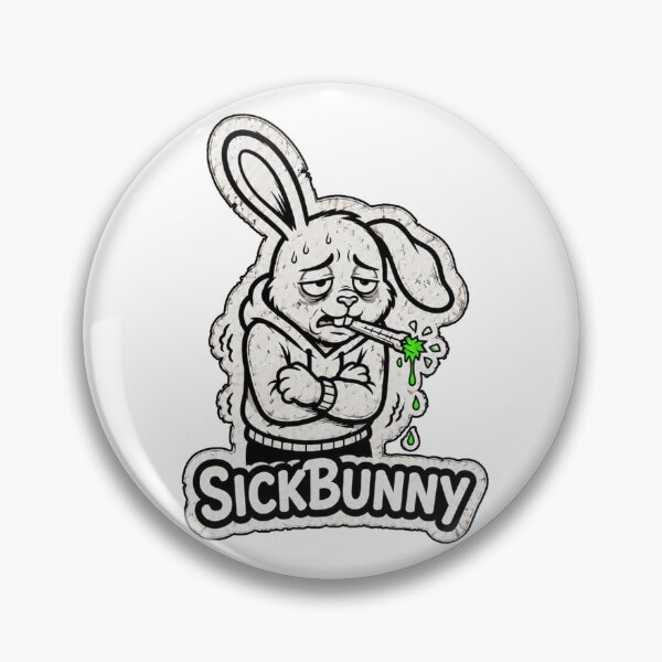 Artikelvorschau, SickBunny – Lustiger Aufkleber mit krankem Kaninchen, T-Shirt & Hoodie entworfen und verkauft von bunnymode.