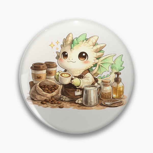 Item preview, Cute Coffee Dragon Barista designed and sold by HapaHara.