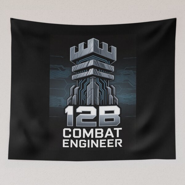 Item preview, 12B Combat Engineer — U.S. Army MOS Castle Tech Emblem Military Engineering Design designed and sold by GFamilyC.
