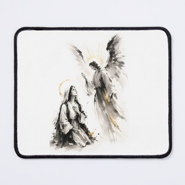 Item preview, The Annunciation Angel and Mary Ink Wash Art designed and sold by Phos Creatives.
