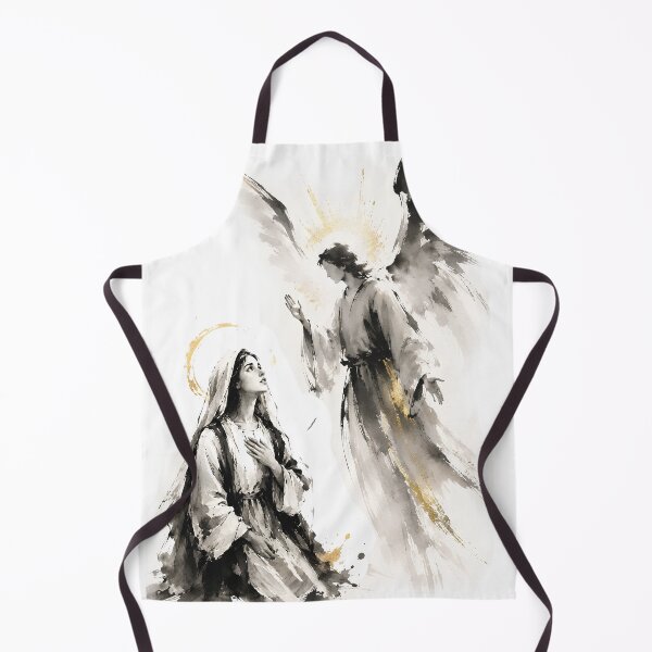 Item preview, The Annunciation Angel and Mary Ink Wash Art designed and sold by Phos Creatives.