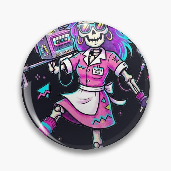 Item preview, Funny 80s Skeleton Nurse Boombox Retro Neon Medical designed and sold by Arobinoz.