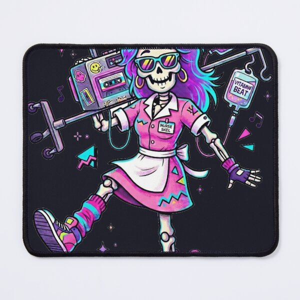 Item preview, Funny 80s Skeleton Nurse Boombox Retro Neon Medical designed and sold by Arobinoz.