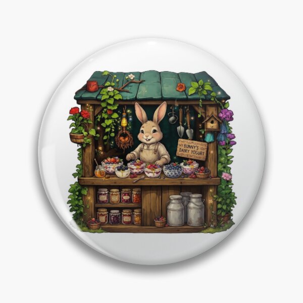 Item preview, Bunny's Dairy Yogurt | Cozy Woodland Dairy Shop | Enchanted Rabbit Café | Cottagecore Farm Stand | Whimsical Forest Market | Magical Sticker designed and sold by MrDev.