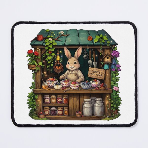 Item preview, Bunny's Dairy Yogurt | Cozy Woodland Dairy Shop | Enchanted Rabbit Café | Cottagecore Farm Stand | Whimsical Forest Market | Magical Sticker designed and sold by MrDev.