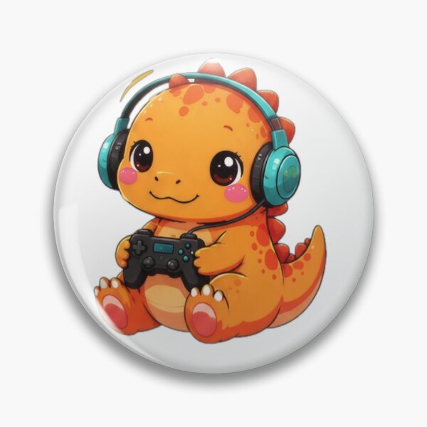 Item preview, Cute Gamer Dinosaur with Headphones designed and sold by DailyDoodlesBySumbul.