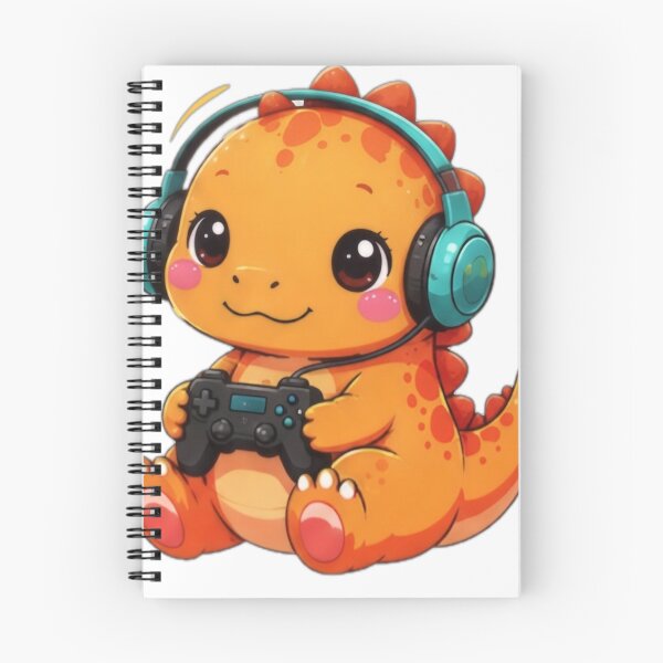 Item preview, Cute Gamer Dinosaur with Headphones designed and sold by DailyDoodlesBySumbul.