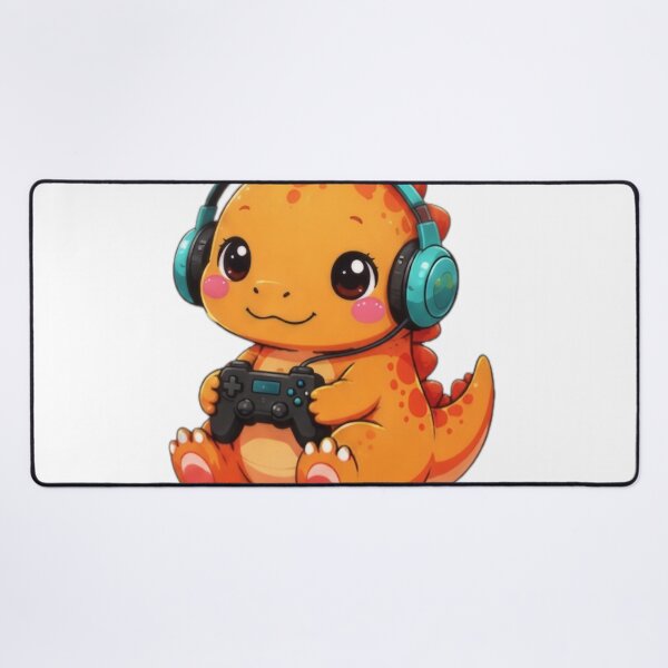 Item preview, Cute Gamer Dinosaur with Headphones designed and sold by DailyDoodlesBySumbul.