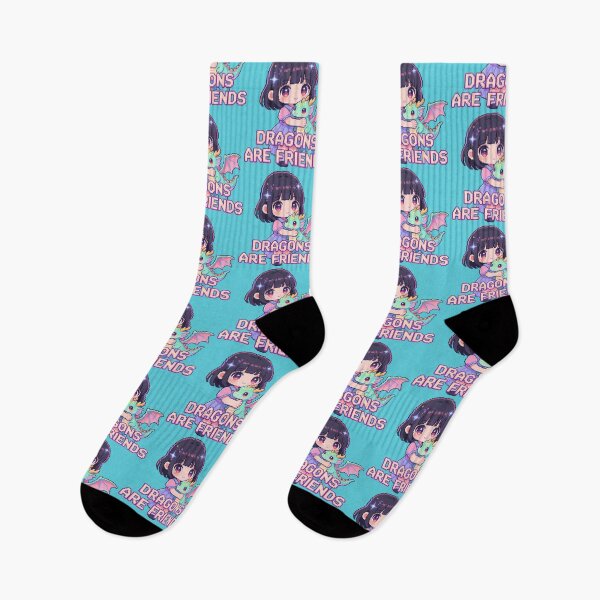 Item preview, "Dragons Are Friends" Cute Anime Girl Pixel Art - Fantasy Kawaii designed and sold by PotionPixelArt.