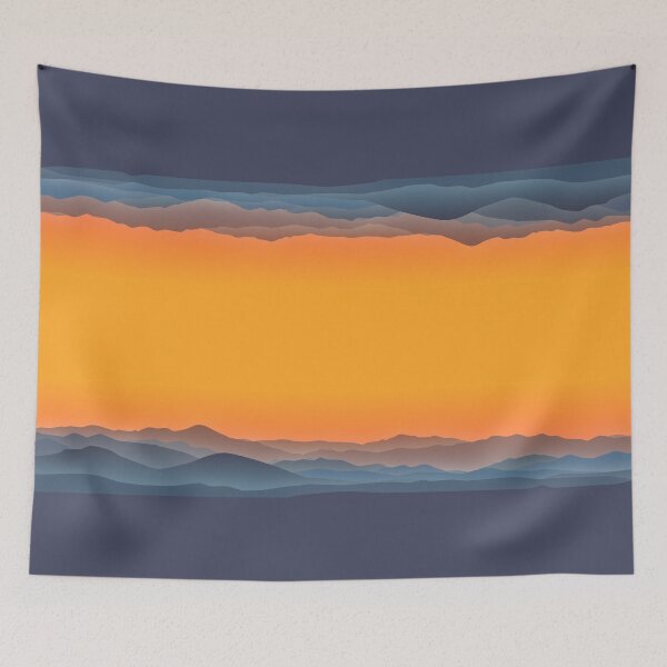 Item preview, Asheville Mountains Skyline at Sunset designed and sold by hatsharpener.
