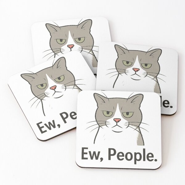Item preview, Sarcastic Cat Ew People Funny Design Antisocial Meme Grumpy Cat designed and sold by Cat-astrophes.
