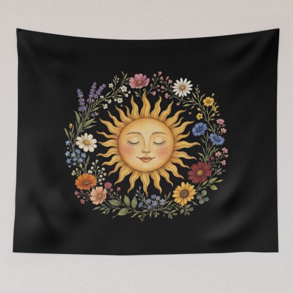Item preview, Boho Spiritual Sun, Cute Bohemian, Celestial Hippie, Vintage, Hippy, Chic Style, Floral designed and sold by Sprinkle12345.
