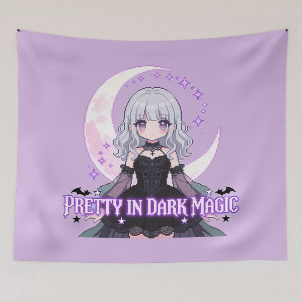Item preview, Pretty in Dark Magic - Gothic Lolita Moon Pixel Art designed and sold by PotionPixelArt.