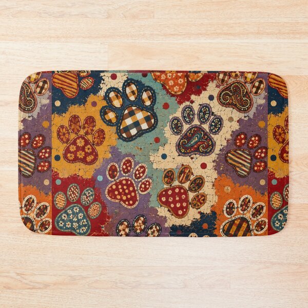 Item preview, Boho Paw Print Pattern Colorful Folk Art Design designed and sold by Mindworx21.