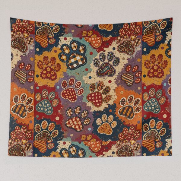 Item preview, Boho Paw Print Pattern Colorful Folk Art Design designed and sold by Mindworx21.