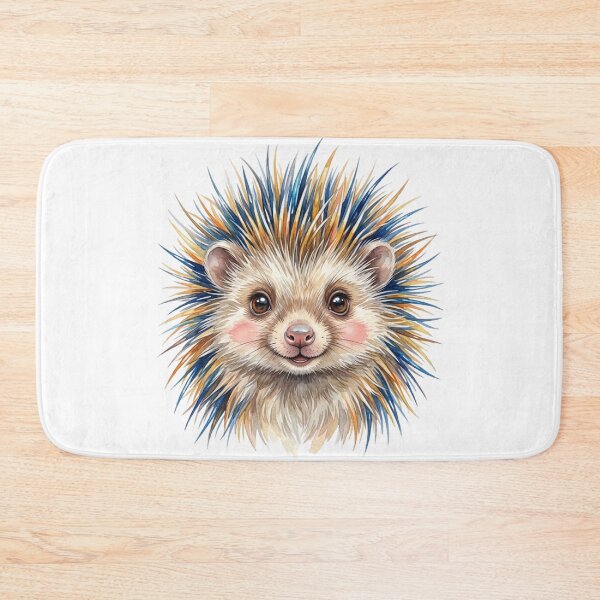 Item preview, Cute Porcupine with Colorful Electric Spikes Watercolor Portrait designed and sold by VibranPalette.
