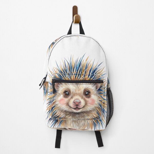 Item preview, Cute Porcupine with Colorful Electric Spikes Watercolor Portrait designed and sold by VibranPalette.