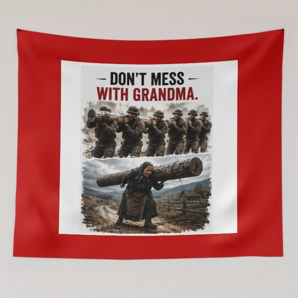 Item preview, Don't Mess With Grandma - Funny Eastern European Meme Sticker designed and sold by Scro-Ciob-Shop.