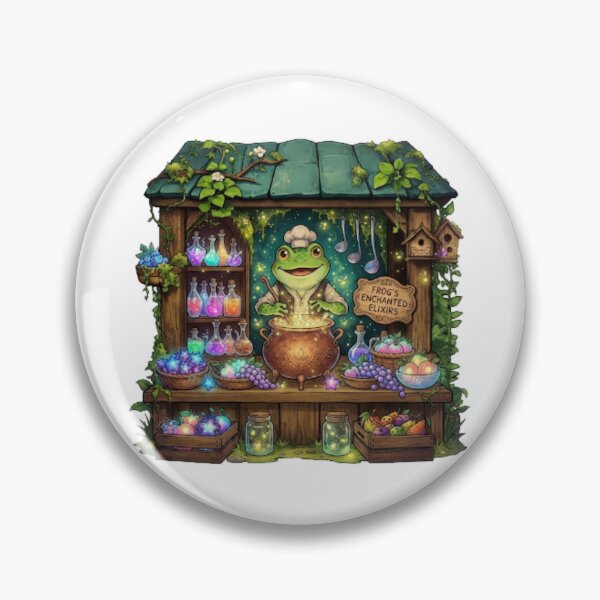 Item preview, Frog's Enchanted Elixirs | Magical Potion Shop | Cozy Woodland Apothecary | Cottagecore Fantasy Market | Whimsical Frog Sticker designed and sold by MrDev.