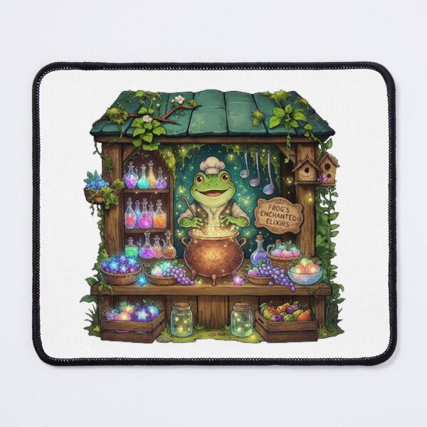 Item preview, Frog's Enchanted Elixirs | Magical Potion Shop | Cozy Woodland Apothecary | Cottagecore Fantasy Market | Whimsical Frog Sticker designed and sold by MrDev.
