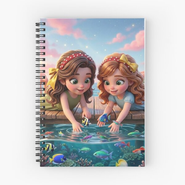Item preview, Cute Girls Feeding Tropical Fish designed and sold by Azurart2.
