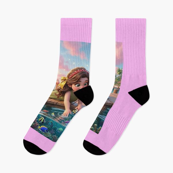 Item preview, Cute Girls Feeding Tropical Fish designed and sold by Azurart2.