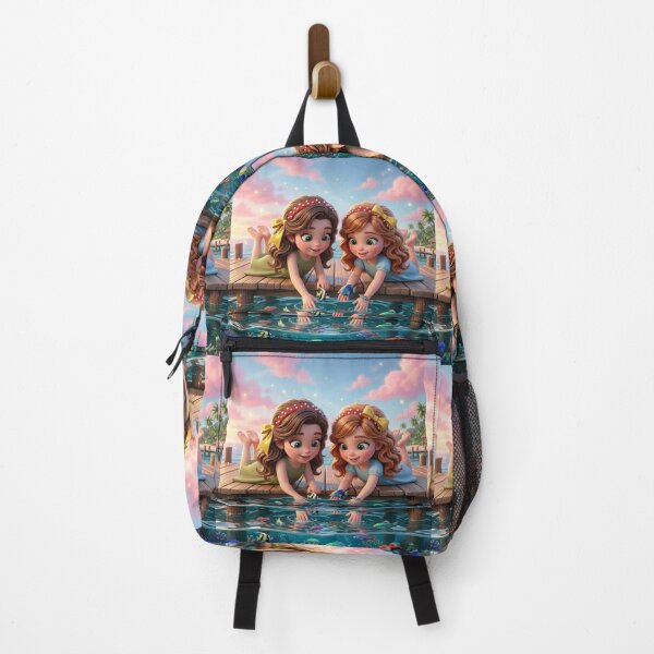 Item preview, Cute Girls Feeding Tropical Fish designed and sold by Azurart2.
