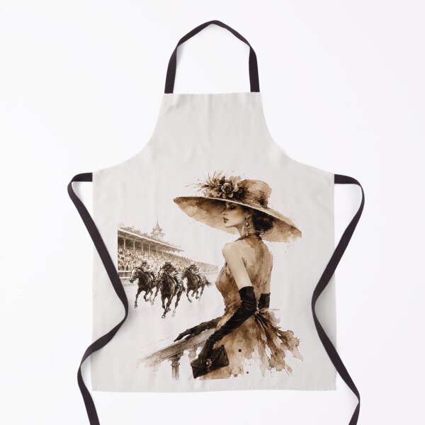 Item preview, Elegant fashion woman at the horse races – Luxury Fashion Watercolor Art. Sepia. designed and sold by NewtBoo.
