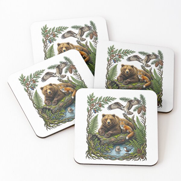 Item preview, Wild Forest  Bear And Fox  Eagle otter designed and sold by TeeARTHY.