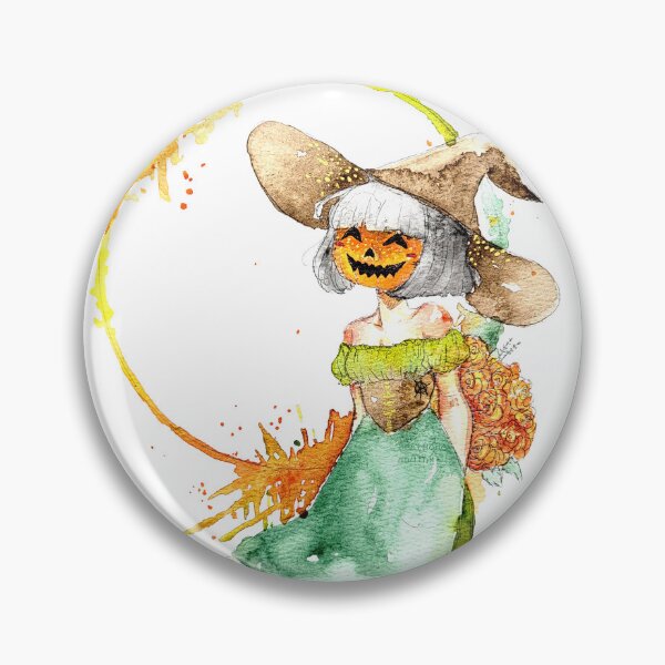 Item preview, Cute seasonal pumpkin witch with flowers - Abstract watercolor art design wall decor - Unique Gifts for Her designed and sold by DearhoneyandArt.