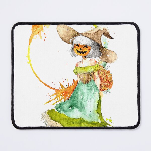 Item preview, Cute seasonal pumpkin witch with flowers - Abstract watercolor art design wall decor - Unique Gifts for Her designed and sold by DearhoneyandArt.