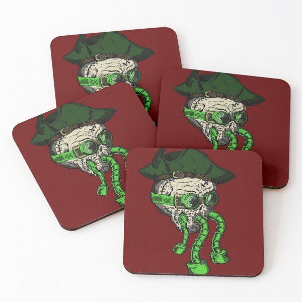 Item preview, Post-Apocalyptic Pirate Skull Cybernetic Art colored  designed and sold by HELLPclothing.